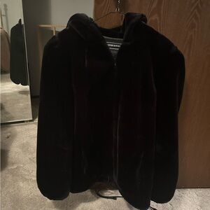 Butter Black Outerwear with Faux Fur